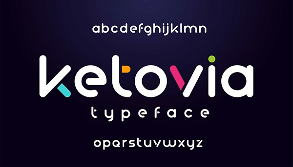 Modern Abstract Font Alphabet