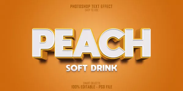 Peach Soft Drink 3D Text Style Effect Template