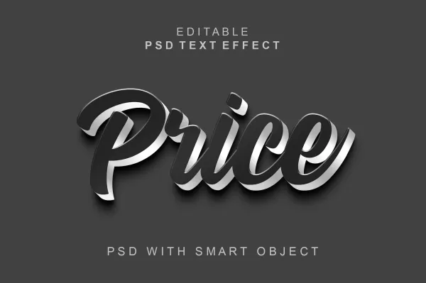 Price 3D Text Effect