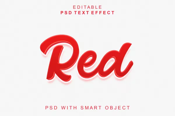 Red 3D Text Effect