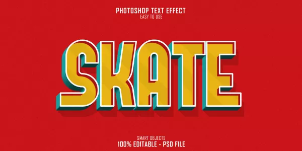 Skate Sport 3D Text Style Effect