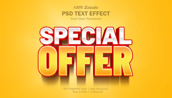 Free Download Special Offer 3D Photoshop Editable Text Effect - GFXLoad