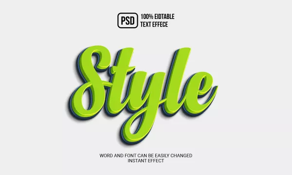 Style 3D Editable Text Effect Style
