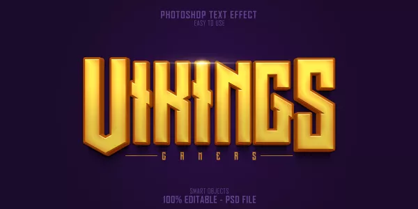 Vikings Gamers 3D Text Style Effect Template