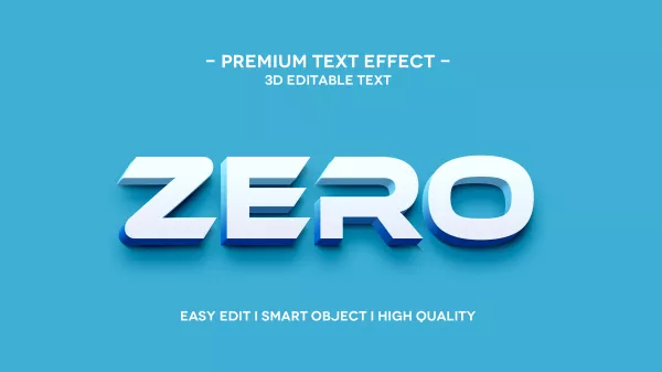 Zero 3D Text Sytle Effect Template