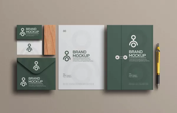 Elegant Document With Envelope Stationery Mockup