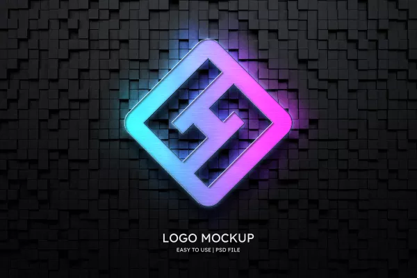 Logo Mockup Black Wall