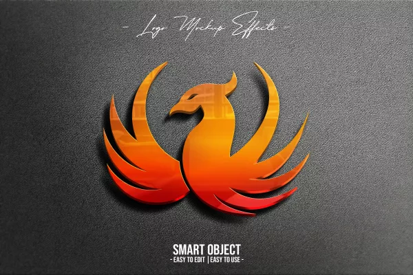 Logo Mockup With Phoenix Effect