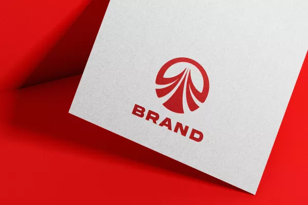 Red Logo Mockup Embossed Kraft Paper