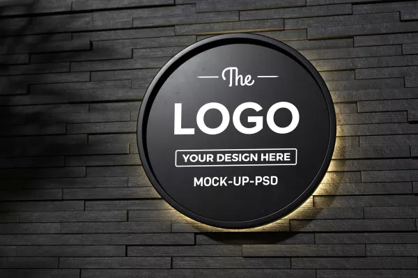 Shop Sign Mockup Black Wall