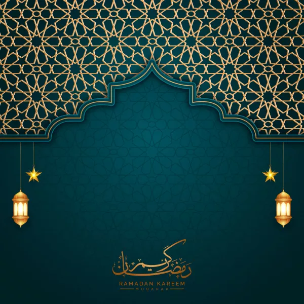 Arabic Islamic Frame Ramadan Kareem Arch Golden Luxury Ornamental Pattern Background Eid Mubarak