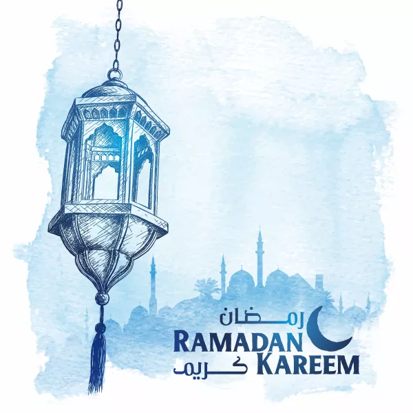 Arabic Lantern Sketch Ramadan Kareem Greeting