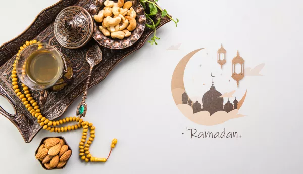 Flat Lay Ramadan Composition With Copyspace