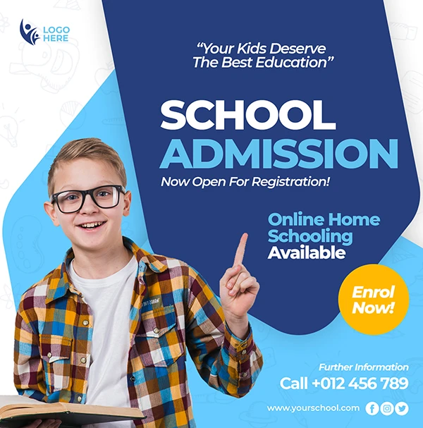 Kids School Education Admission Social Media Banner Square Flyer Template2