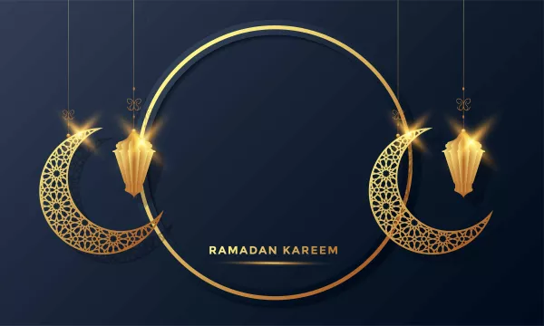 Ramadan Kareem Islamic Greeting Card Background Illustration
