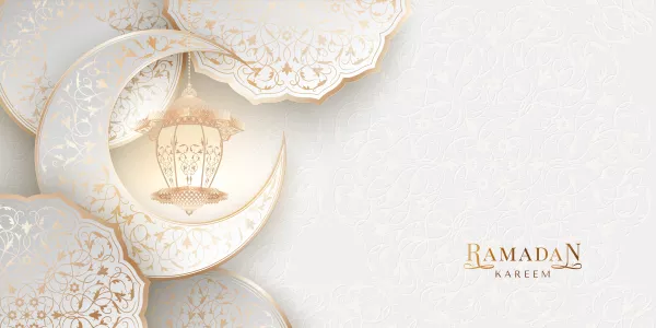 Ramadan Kareem Light Background With Ornamental Arabesques