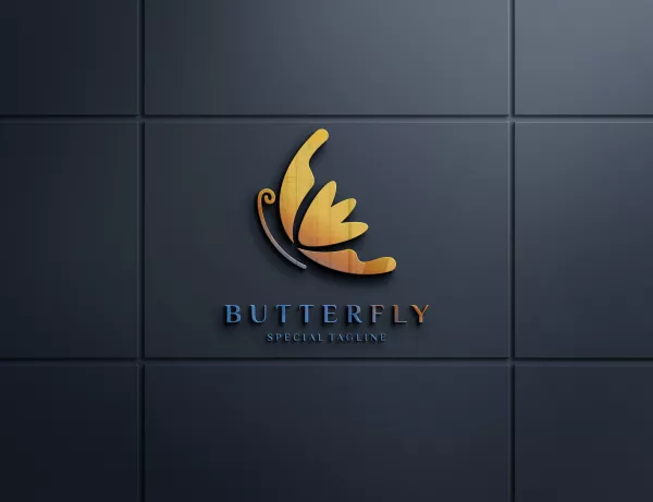 Embossed Logo Mockup Black Wall