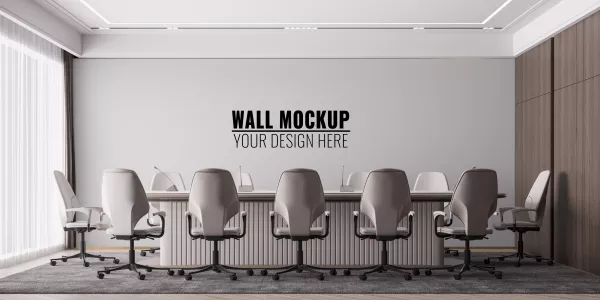 Interior Modern Office Meeting Room Wall Mockup