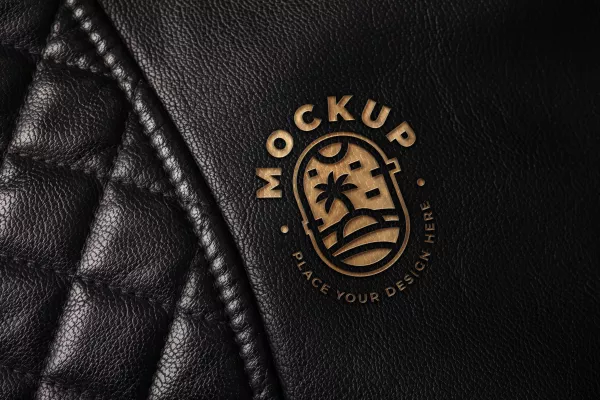 Logo Design Mock Up Leather Material