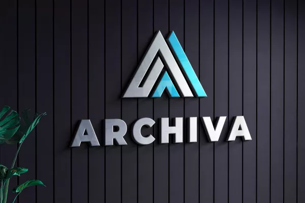 Logo Mockup Company Black Wall Texture 3D Realistic