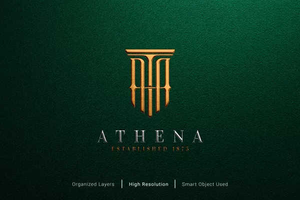 Luxury Realistic Logo Mockup With Foil Embossed Effects
