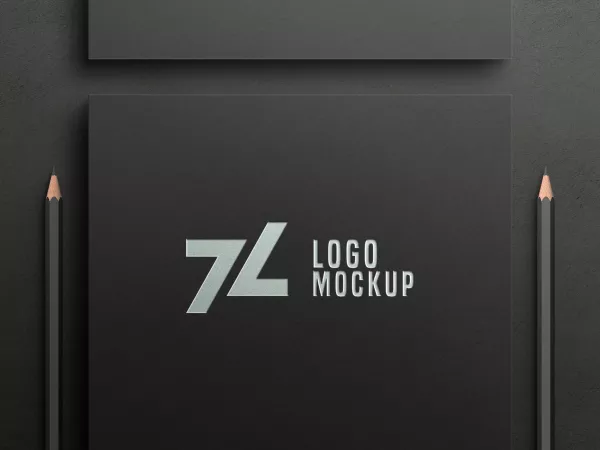 Free Download Luxury Silver Foil Logo Mockup Black Paper - GFXLoad