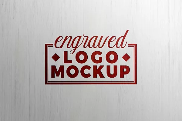 Realistic Wood Logo Mockup Design