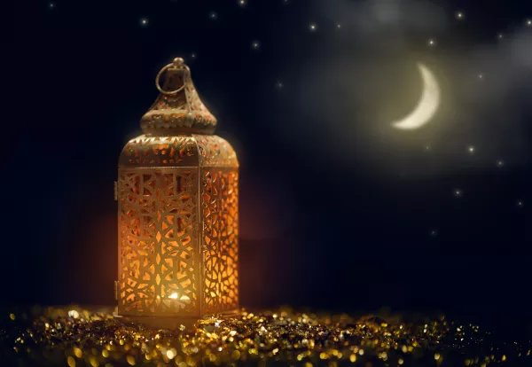 Arabic Lantern With Burning Candle