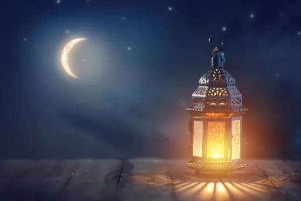 Arabic Lantern With Burning Candle