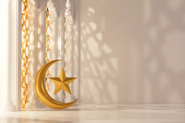 Islamic Background With Crescent Moon Star