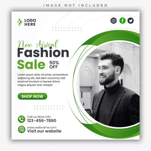 Fashion Sale Social Media Post Simple Square Web Banner Template