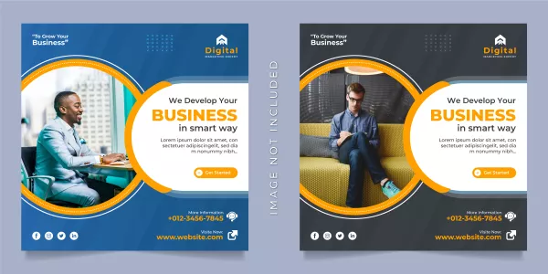 Digital Marketing Agency Corporate Business Flyer Square Social Media Instagram Post Web Banner Template