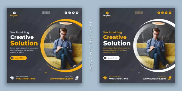 Digital Marketing Agency Corporate Creative Solution Business Flyer Square Social Media Instagram