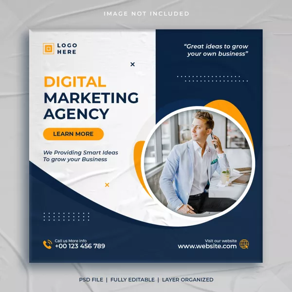 Free Download Digital Marketing Agency Corporate Social Media Post Square Banner Template - GFXLoad