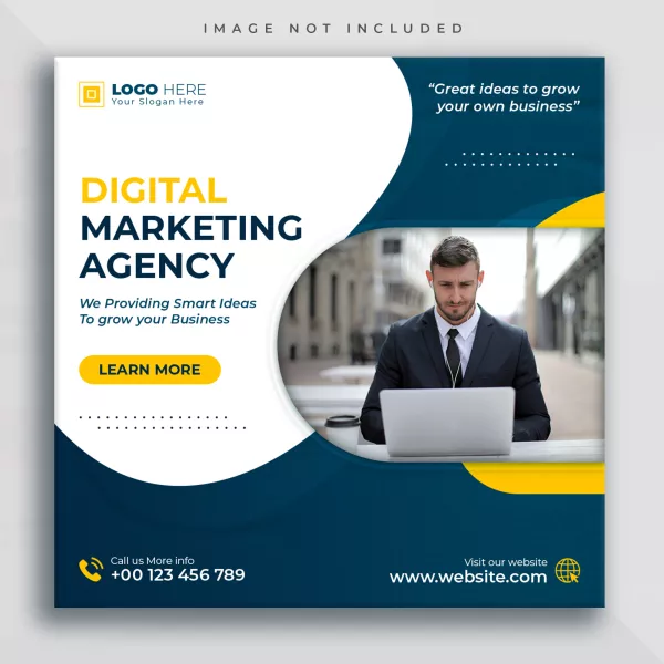Digital Marketing Agency Corporate Social Media Post Square Web Banner Template