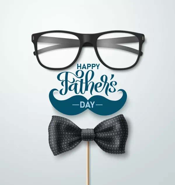 Fathers Day Greeting Vector Design Happy Fathers Day Text With Sunglasses Bow Tie Mustache