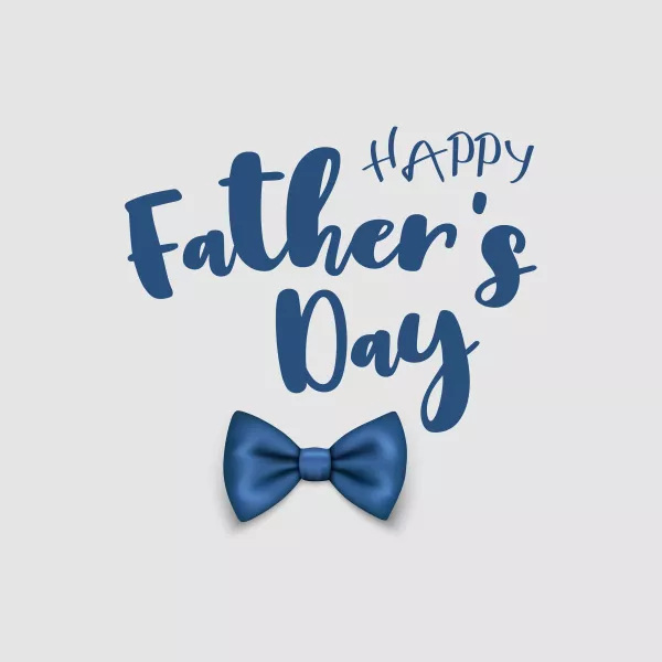 Fathers Day June 19Th Vector Background Banner With Blue Realistic Bow Tie