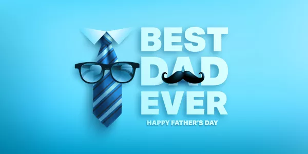 Free Download Happy Fathers Day Banner Template With Necktie Glasses Greetings Presents Father S Day - GFXLoad