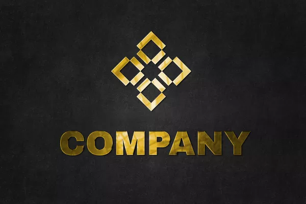 Emboss Logo Mockup Psd Gold Company With Tag Line Here Text