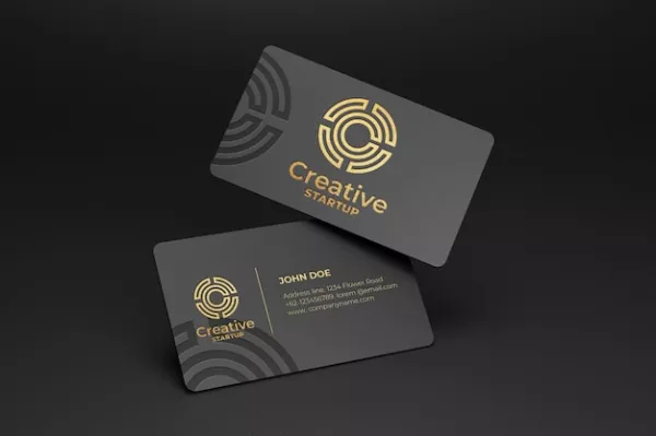Free Download Luxury Black Business Card Logo Mockup With Gold Debossed Effect - GFXLoad