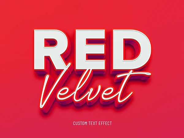 Red Velvet 3D Text Effect