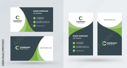 Free Download Double Sided Creative Business Card Template Portrait And Landscape Orientation Horizontal And Vertical Layout Vector Illustration - GFXLoad