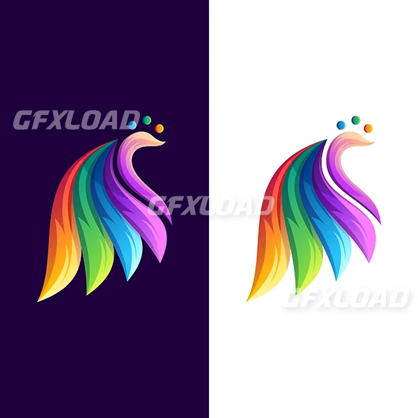 Colorful Peacock Logo Design Illustration