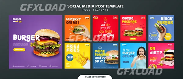 Burger Social Media Feed Post Template