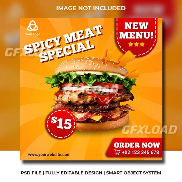 Fast Food Burger Social Media Template