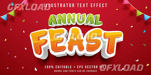 Editable Text Effect Feast Style