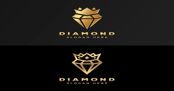 Luxury Royal Diamond Gold Logo Premium