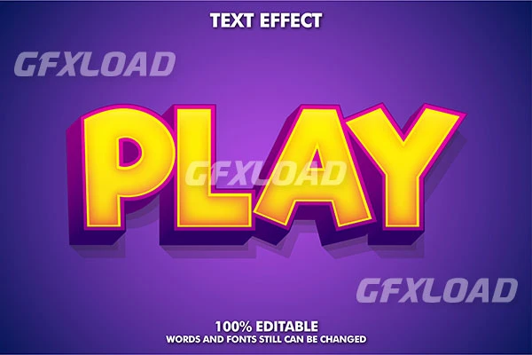 Powerful Game Style Text Effect With Play Word