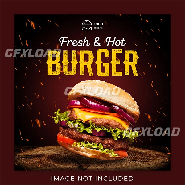 Burger Menu Promotion Social Media Banner Template