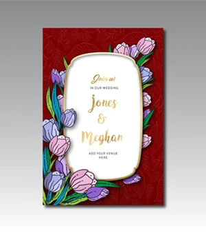 Tulip Floral Wedding Card Template